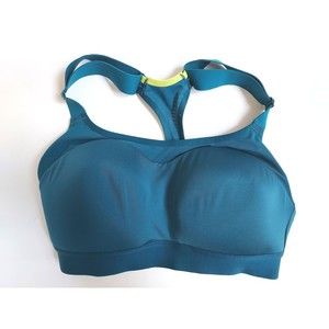 Ladies Brooks Dare Racerback Teal High Impact Sports Running Bra Size US 34D